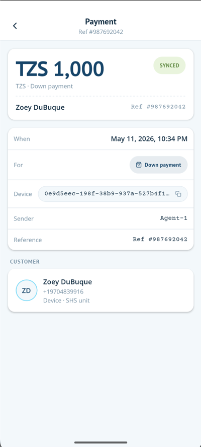 Field App Payment Detail