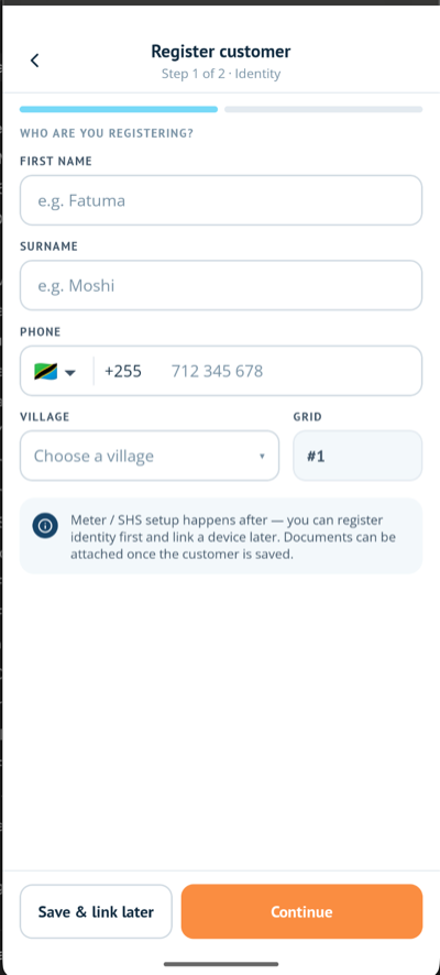 Field App Register Customer