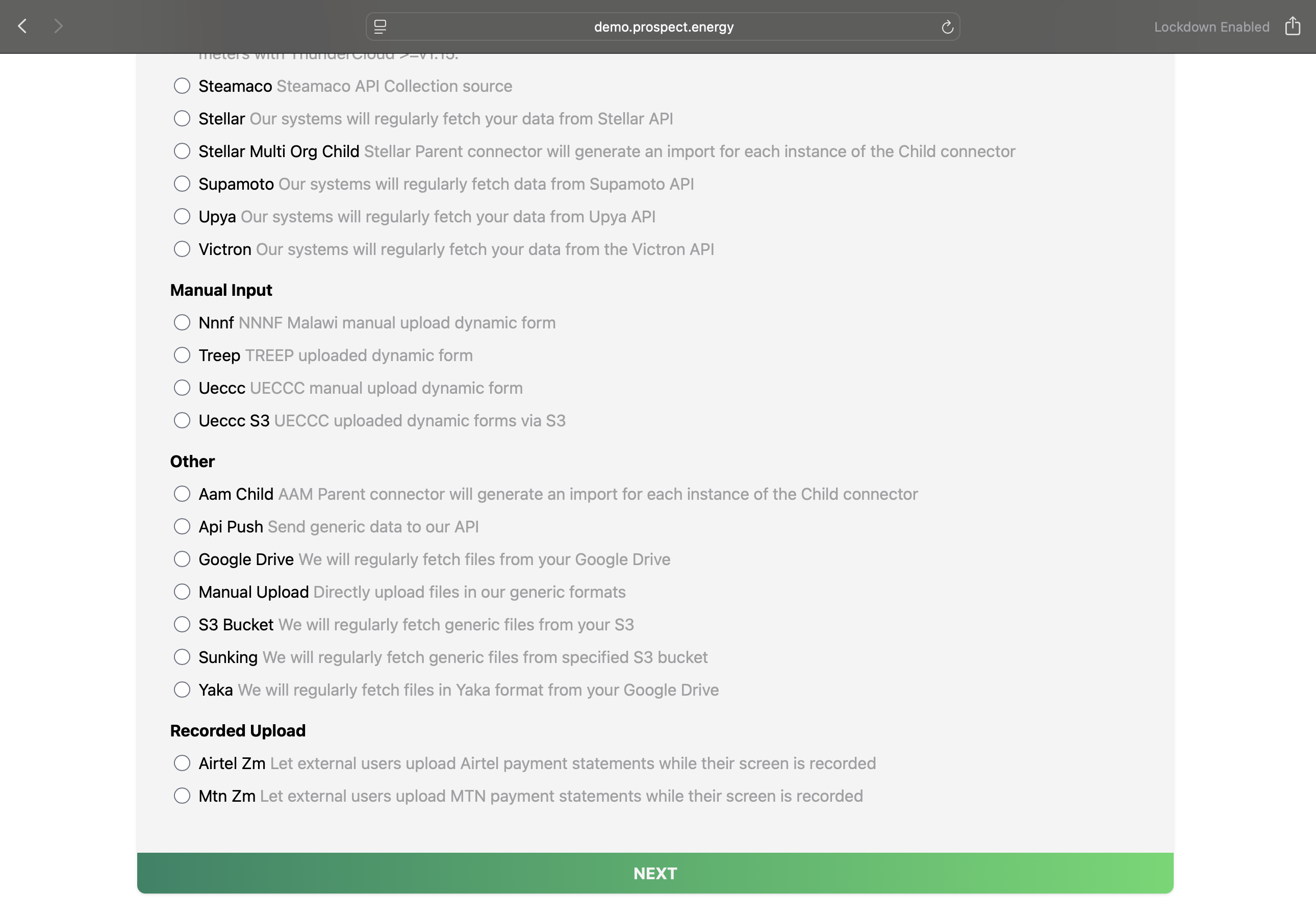 Data Source Selection Other