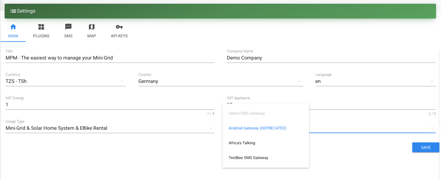 SMS Gateway Selection