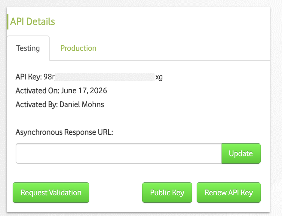 Developer Portal API details